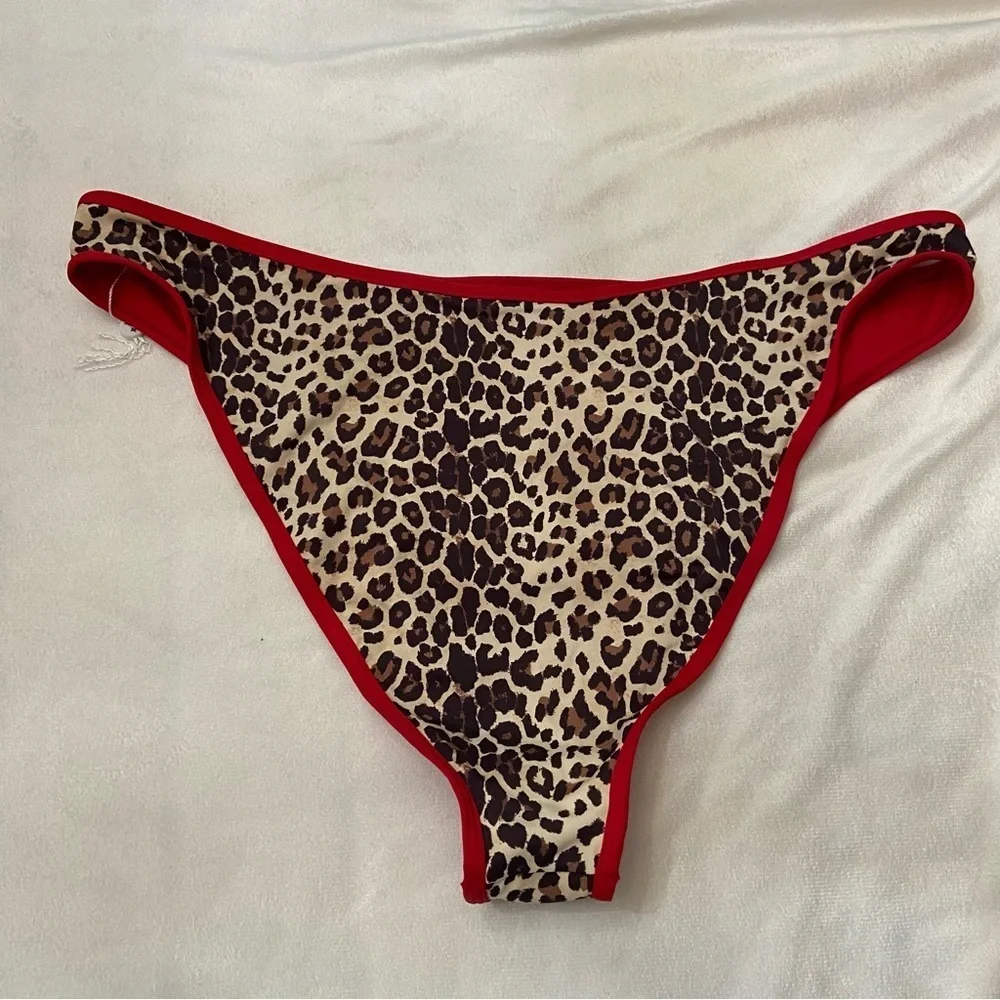 New! Frankie's Bikinis Dove Leopard Print Bikini Bottom 3996